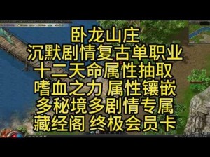 热血传奇手机版卧龙山庄平民攻略：通关技巧深度解析