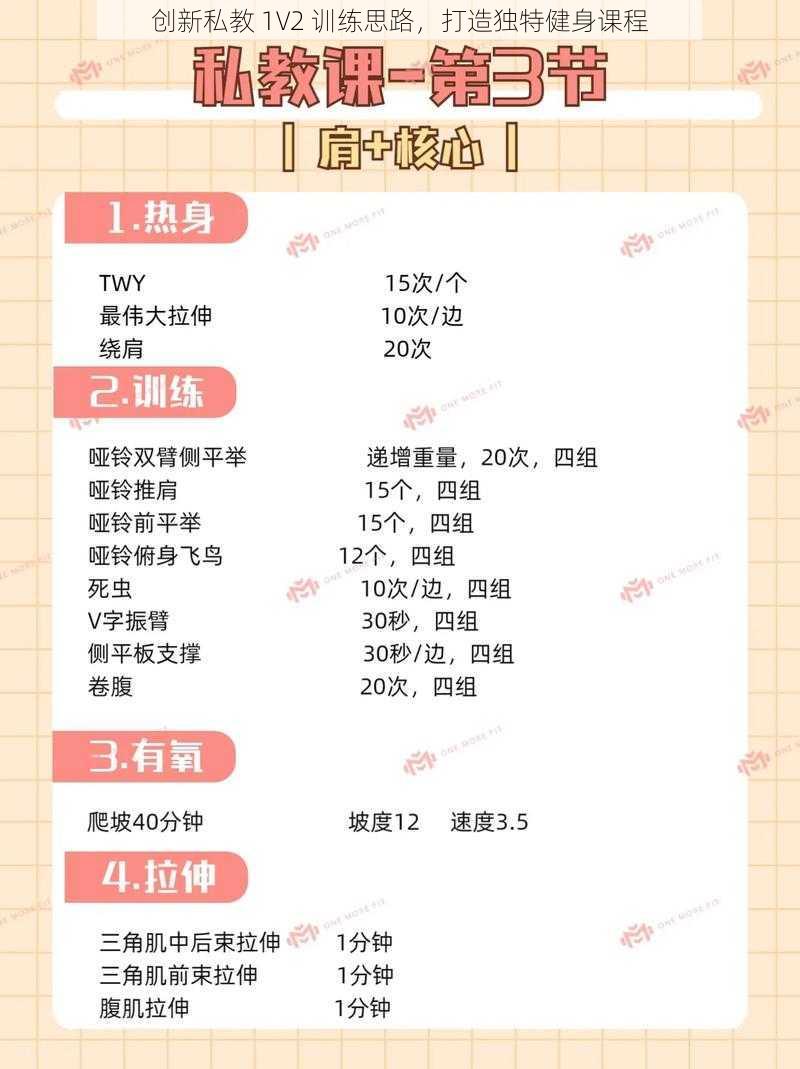 创新私教 1V2 训练思路,打造独特健身课程