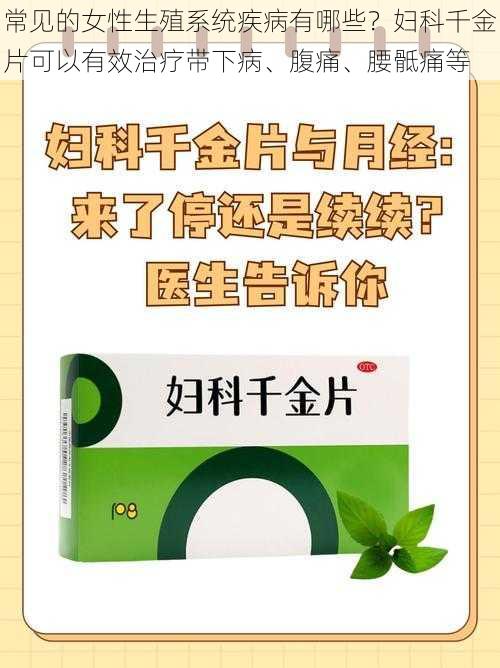 常见的女性生殖系统疾病有哪些?妇科千金片可以有效治疗带下病、腹痛、腰骶痛等