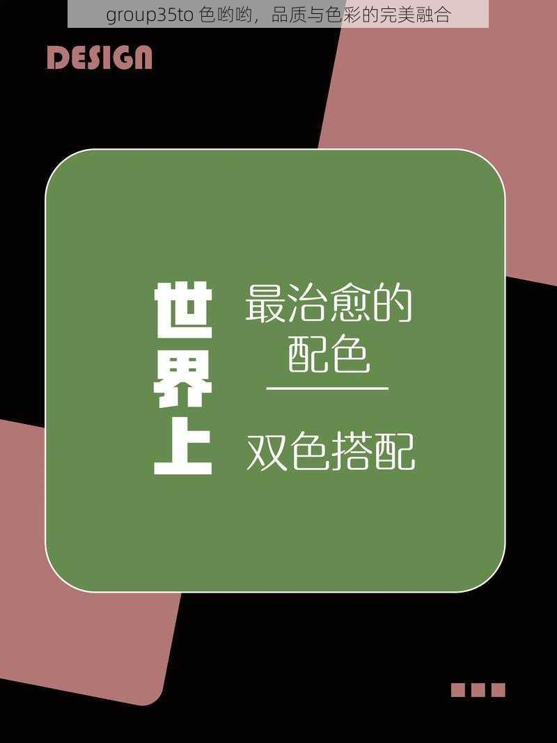 group35to 色哟哟,品质与色彩的完美融合