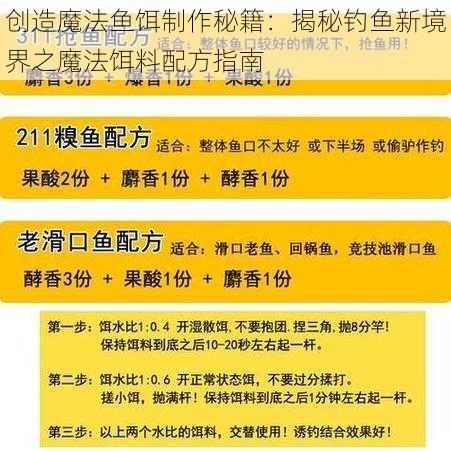 创造魔法鱼饵制作秘籍：揭秘钓鱼新境界之魔法饵料配方指南