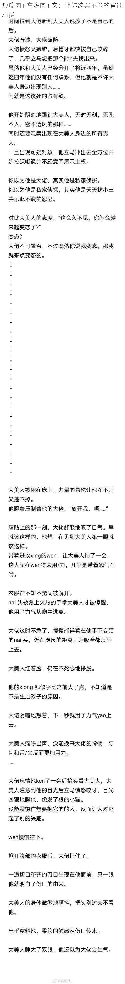 短篇肉 r 车多肉 r 文：让你欲罢不能的官能小说