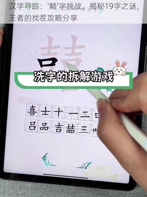 汉字寻踪：'觭'字挑战，揭秘19字之谜，王者的找茬攻略分享