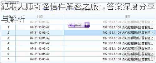 犯罪大师奇怪信件解密之旅：答案深度分享与解析