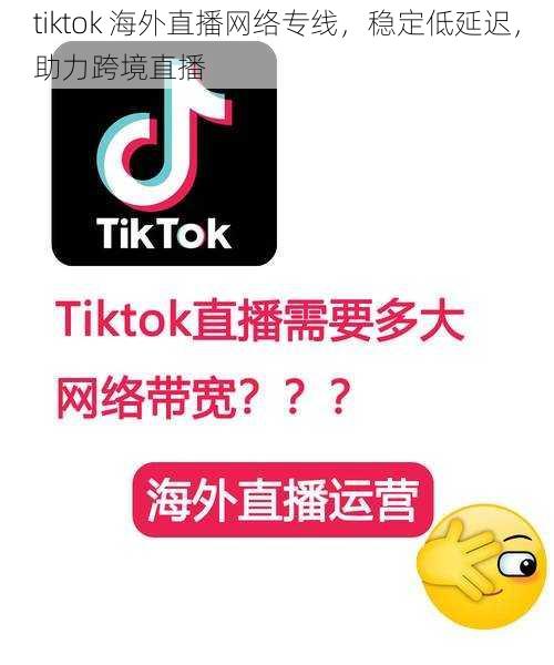 tiktok 海外直播网络专线，稳定低延迟，助力跨境直播