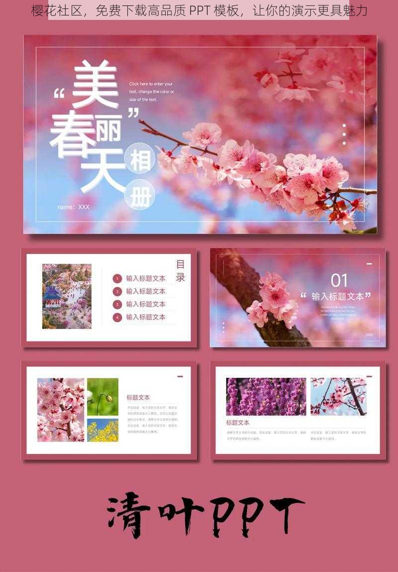 樱花社区，免费下载高品质 PPT 模板，让你的演示更具魅力