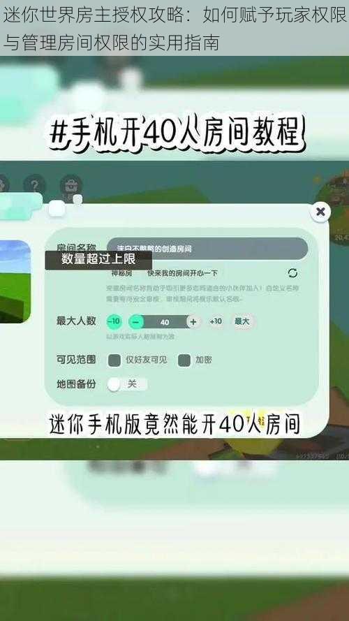 迷你世界房主授权攻略：如何赋予玩家权限与管理房间权限的实用指南