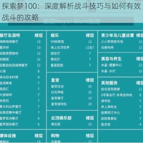 探索梦100：深度解析战斗技巧与如何有效战斗的攻略