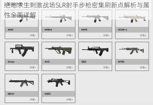 绝地求生刺激战场SLR射手步枪密集刷新点解析与属性全面详解