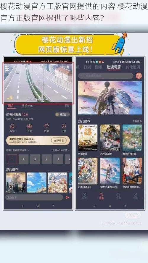樱花动漫官方正版官网提供的内容 樱花动漫官方正版官网提供了哪些内容？