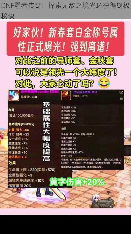 DNF霸者传奇：探索无敌之境光环获得终极秘诀