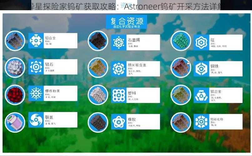 异星探险家钨矿获取攻略：Astroneer钨矿开采方法详解