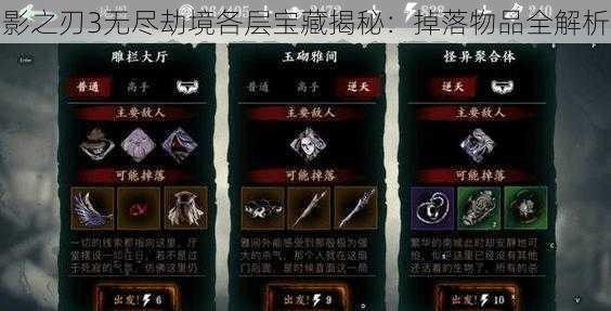 影之刃3无尽劫境各层宝藏揭秘：掉落物品全解析