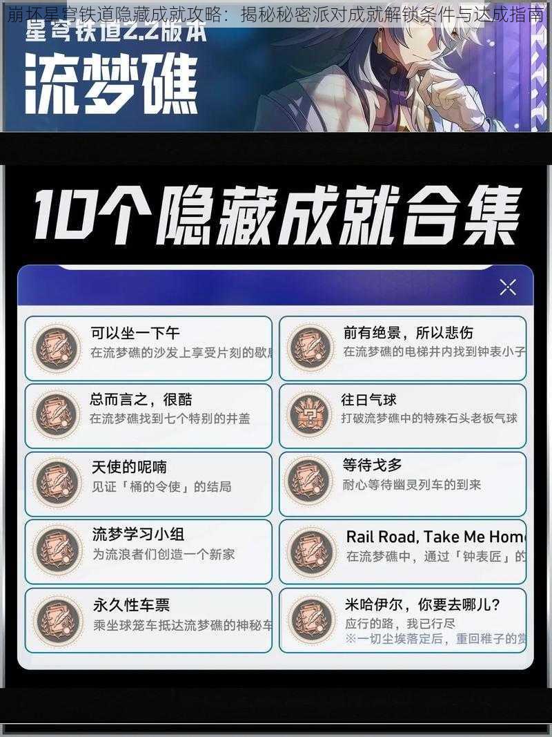 崩坏星穹铁道隐藏成就攻略：揭秘秘密派对成就解锁条件与达成指南
