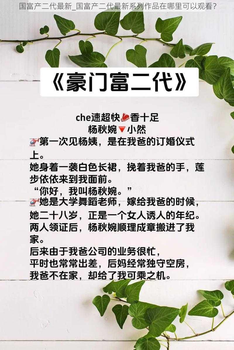 国富产二代最新_国富产二代最新系列作品在哪里可以观看?