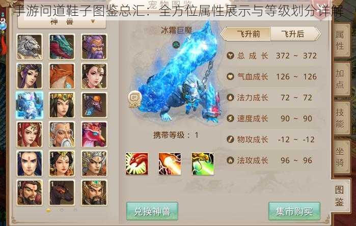 手游问道鞋子图鉴总汇:全方位属性展示与等级划分详解
