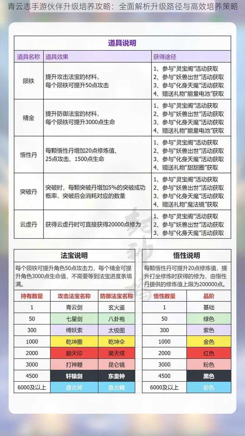 青云志手游伙伴升级培养攻略：全面解析升级路径与高效培养策略