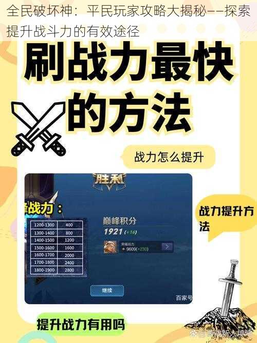 全民破坏神：平民玩家攻略大揭秘——探索提升战斗力的有效途径