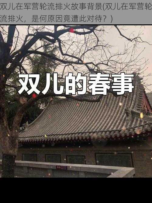 双儿在军营轮流排火故事背景(双儿在军营轮流排火，是何原因竟遭此对待？)