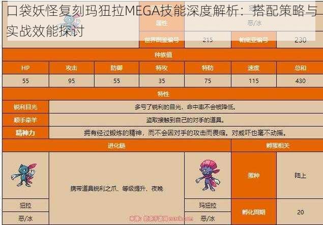 口袋妖怪复刻玛狃拉MEGA技能深度解析：搭配策略与实战效能探讨