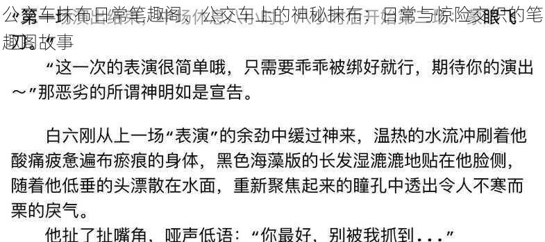 公交车抹布日常笔趣阁、公交车上的神秘抹布：日常与惊险交织的笔趣阁故事