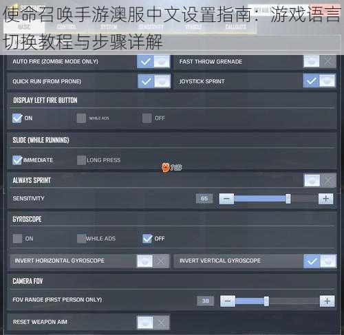 使命召唤手游澳服中文设置指南：游戏语言切换教程与步骤详解
