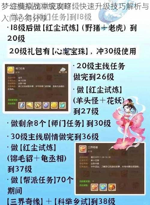 梦幻模拟战冲级攻略：快速升级技巧解析与入门心得分享